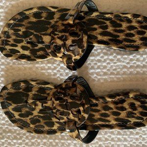 Tory Burch Miller Sandal Patent Leopard Print